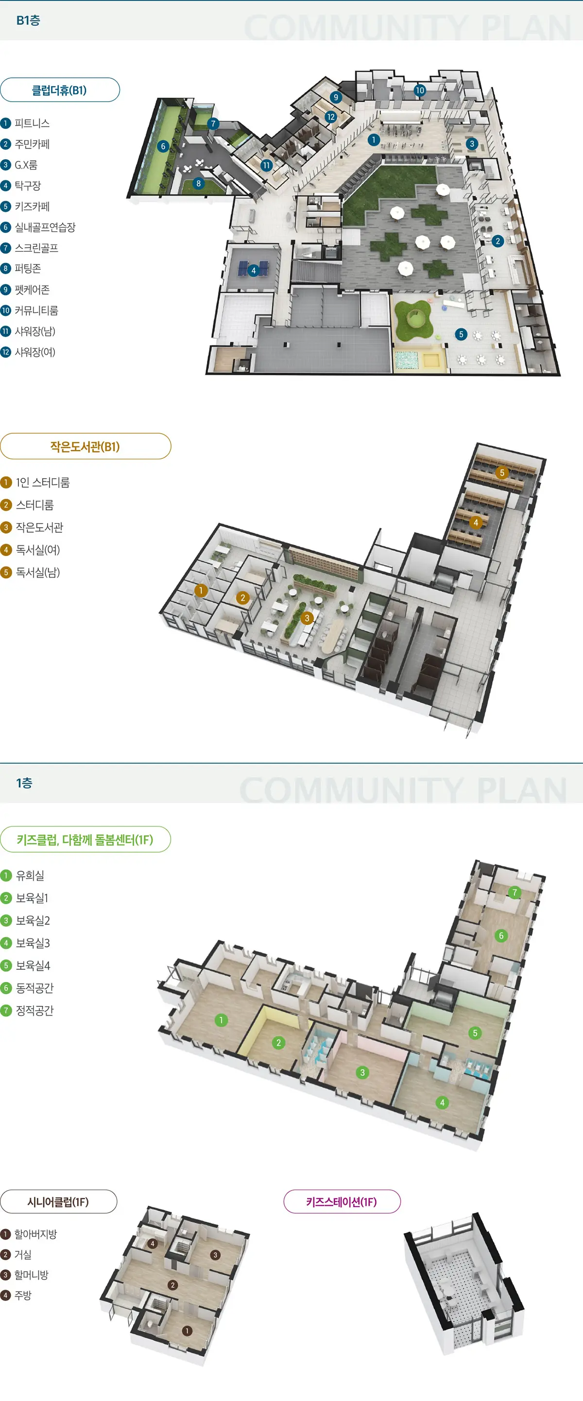 단지내 시설의 종류